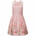 D0440 Платье для девочки, с принтом Летний сад цвет розовый