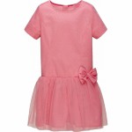 D1436 Платье с коротким рукавом для девочки. Цвет розовый