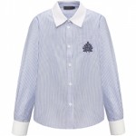 117B2601 Рубашка в полоску с длинными рукавами для мальчика, цвет светло-голубой в полоску