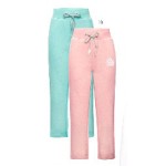 116G3202 Трикотажные брюки с люрексом для девочки, цвет Ментоловый или Коралловый