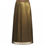 146W3301 Плиссированная юбка женская, цвет золотой