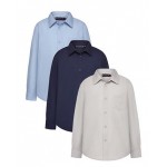 117B2602 Рубашка с длинными рукавами для мальчика, цвета: голубой, серый, темно-синий