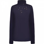 136W2902 Водолазка с пайетками Звезды, цвет чернильный