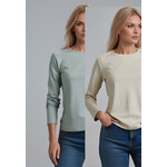 LG-L-01 Футболка лонгслив женская. Цвет беж, мята