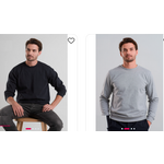 SS-M-01 Свитшот мужской. Цвет серый меланж, черный