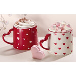 арт.910693 910694 Кружка горячее сердце, 400мл. Цвет Красный, Белый
