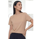 Футболка прямая женская. Цвет черный, синий, красный, молочный, песочный.. BTS121-BTS140